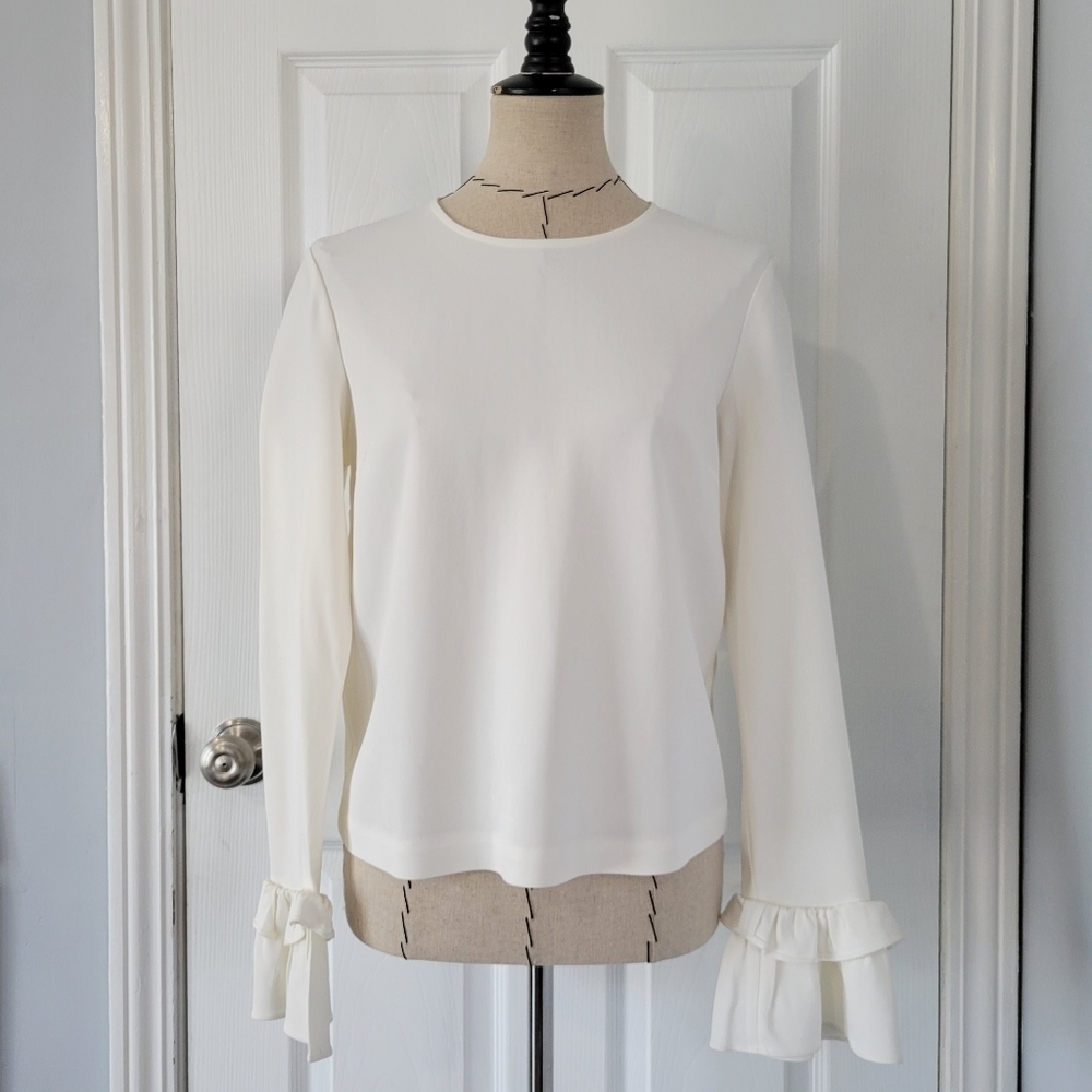 A.L.C Ruffle sleeve white blouse